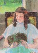 Mary Cassatt Young Girl Reading France oil painting artist